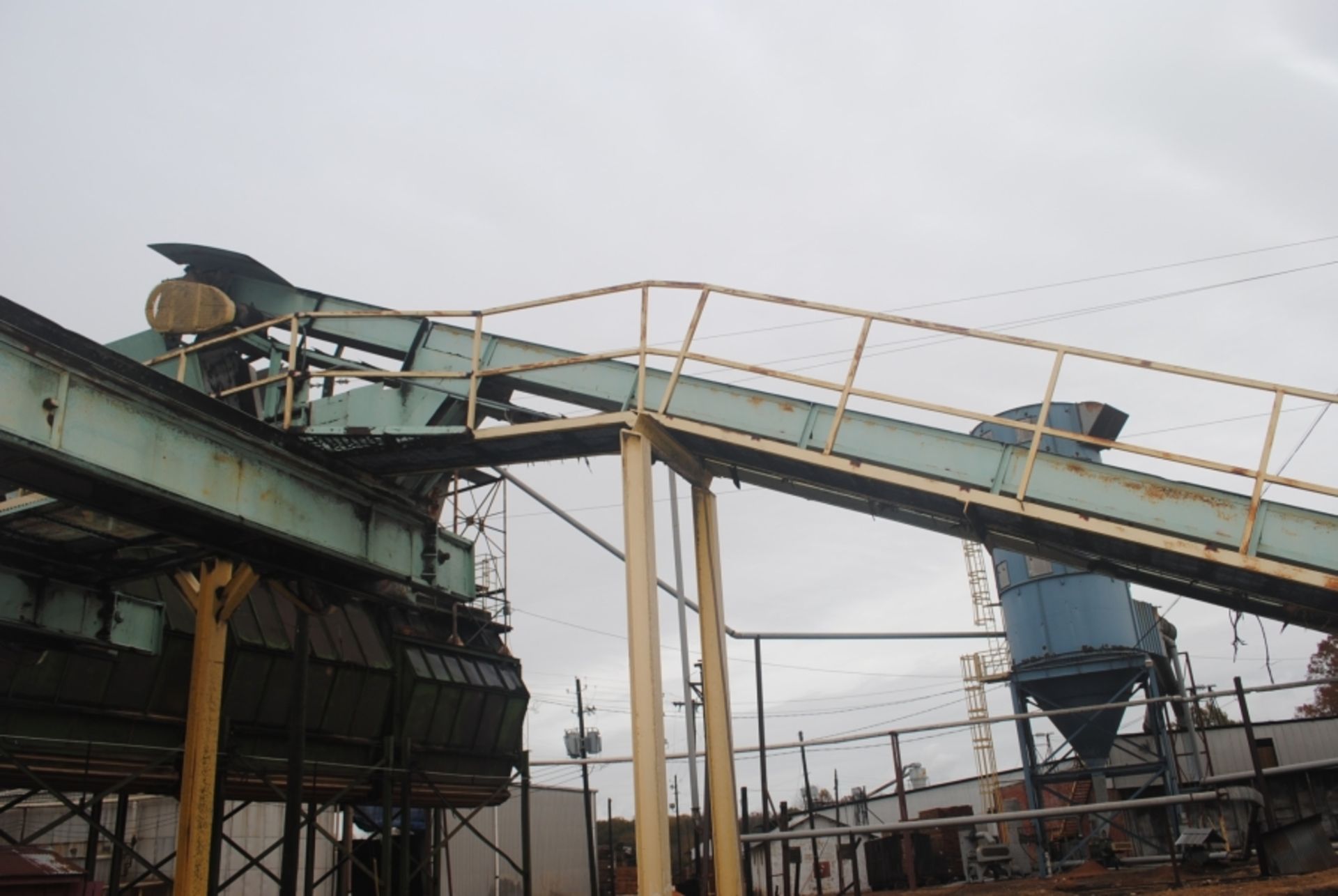 WASTE CONVEYOR, 55' W/CHAIN & STEEL DRAGS; W/DRIVE; W/CAT WALK; W/STEEL SUPPORT