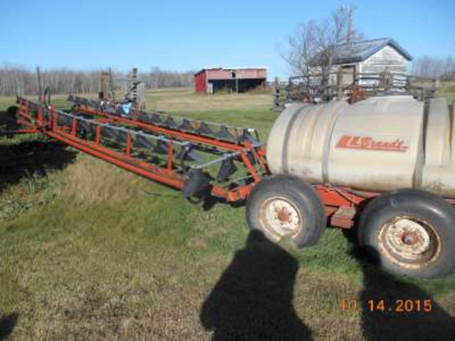 Brandt 60’ sprayer: wind cones, markers, 400gal poly tank