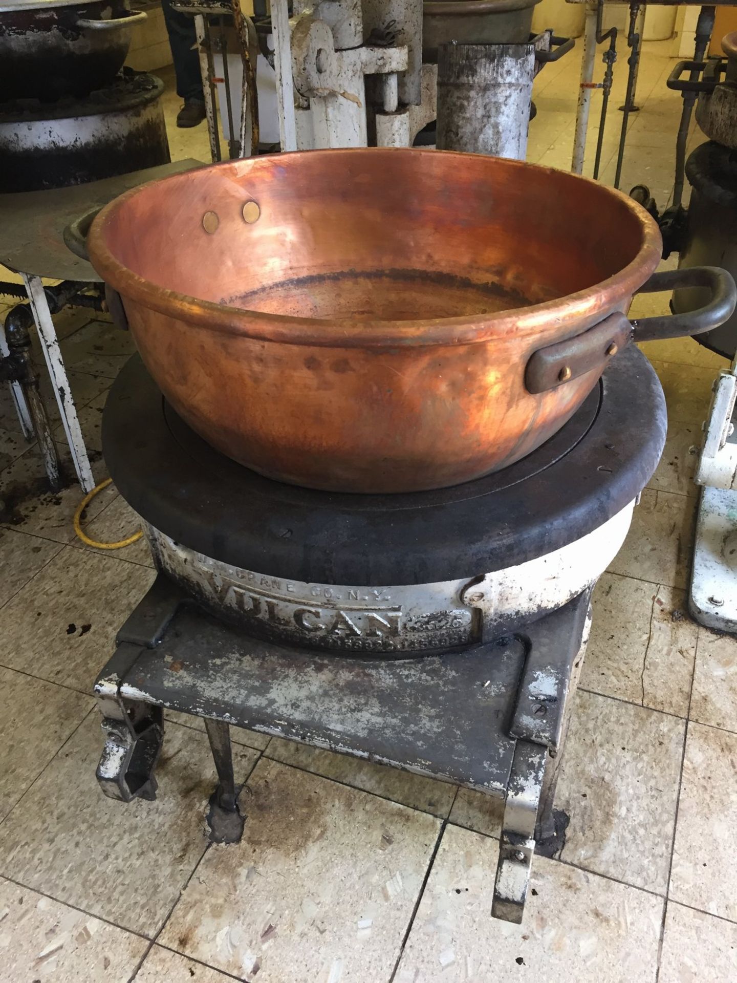 Vulcan Candy stove with 20" diameter x 11" copper kettle