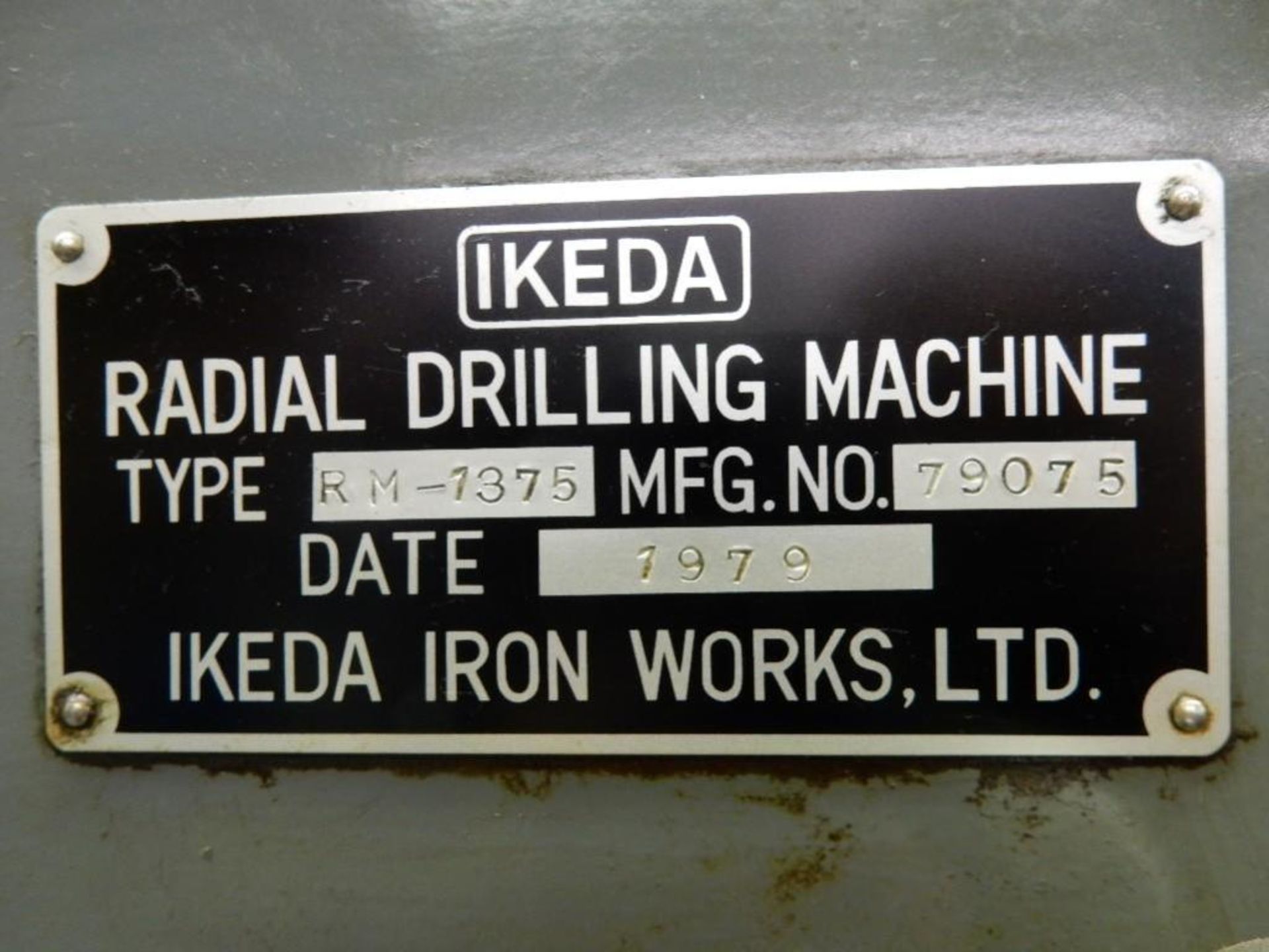 Ikeda Model RM-1375 Radial Arm Drill, 13" Column, 5' Arm, 30-1500 RPM Spindle Speeds, 26.5" - Image 14 of 27