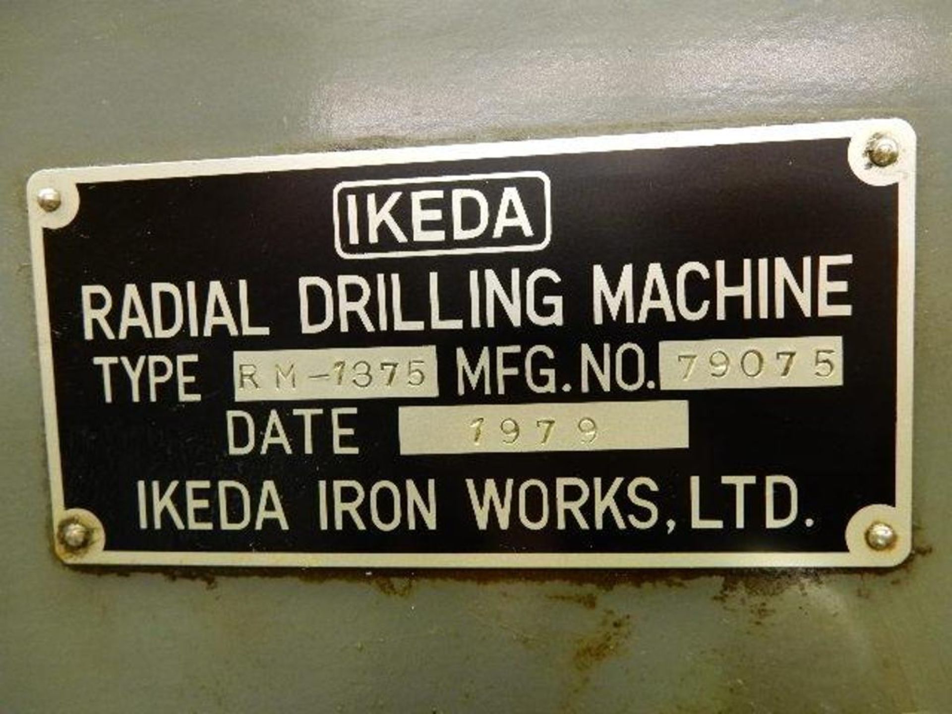 Ikeda Model RM-1375 Radial Arm Drill, 13" Column, 5' Arm, 30-1500 RPM Spindle Speeds, 26.5" - Image 27 of 27