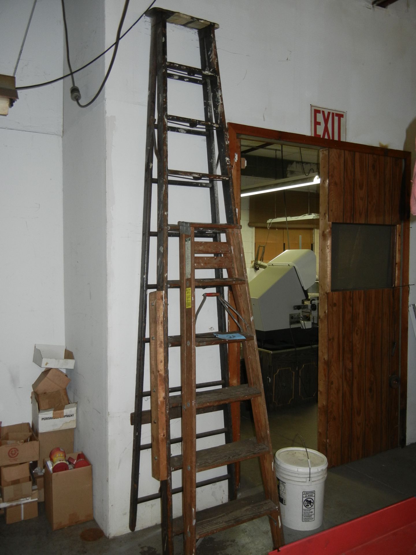 Two wood ladders