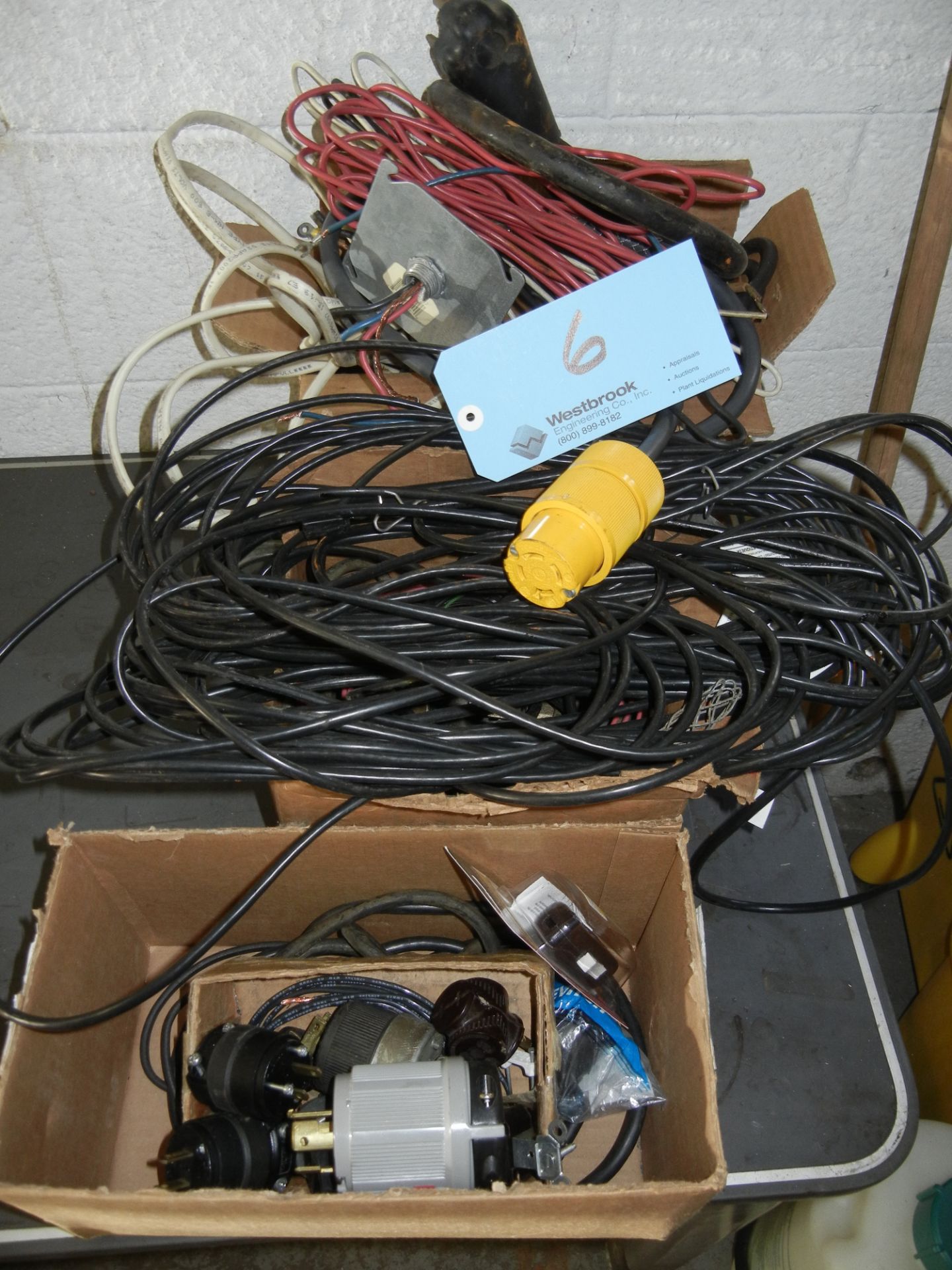 Assortment of electrical wiring and plugs