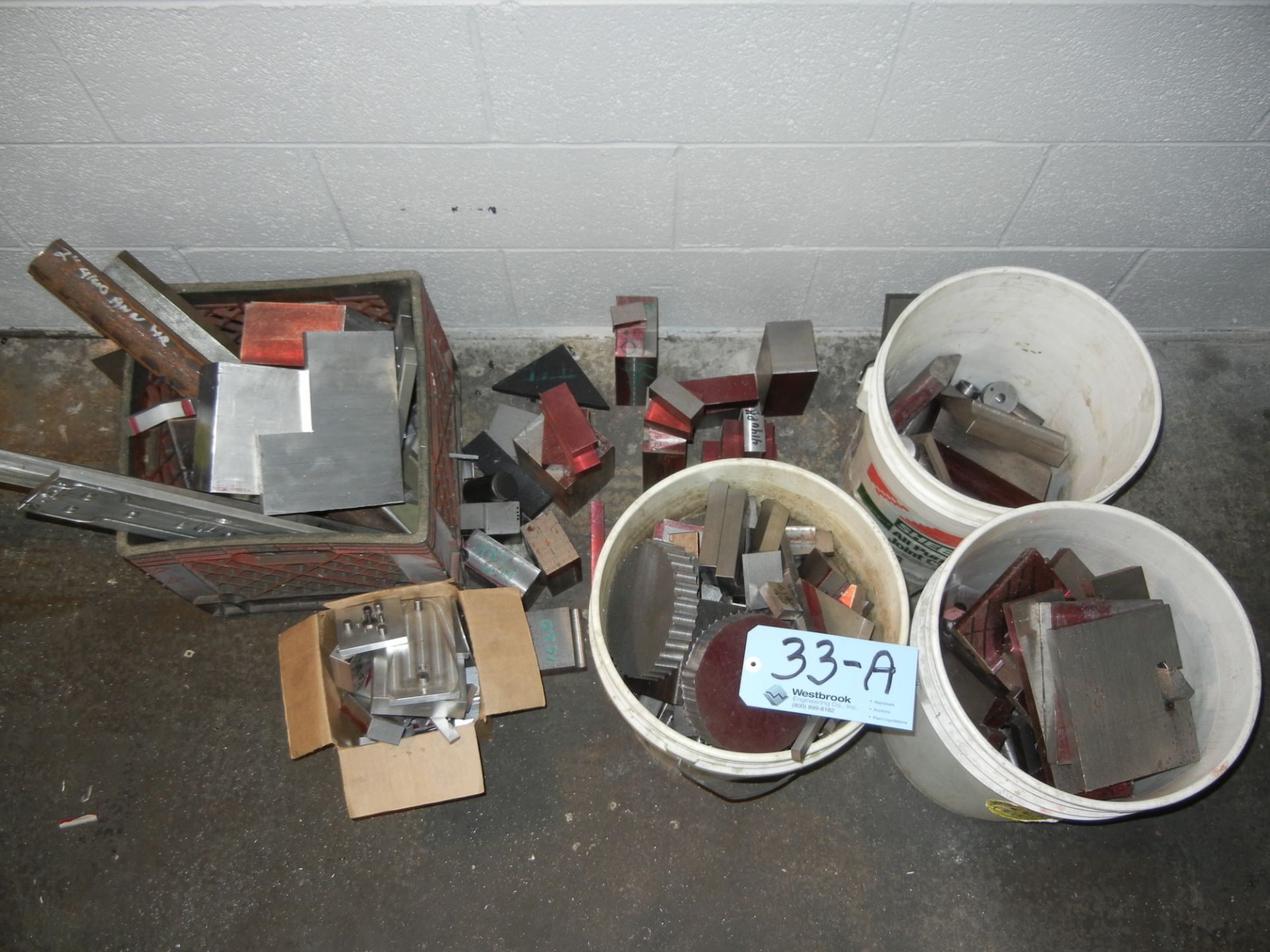 Lot-Assorted Metal Cut-Offs in Pails and Crate