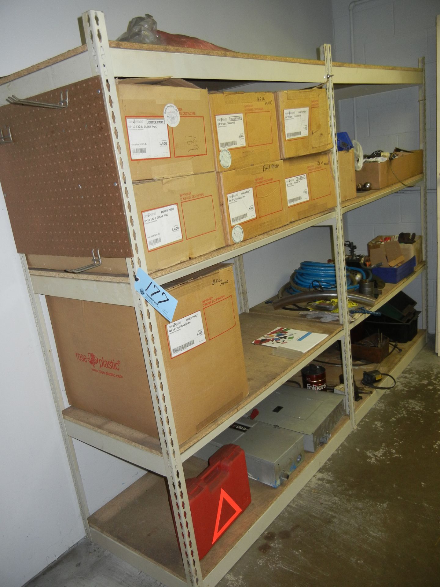 Lot-(5) Sections Shelving (Contents Not Included), (Not to be Removed Until Empty)