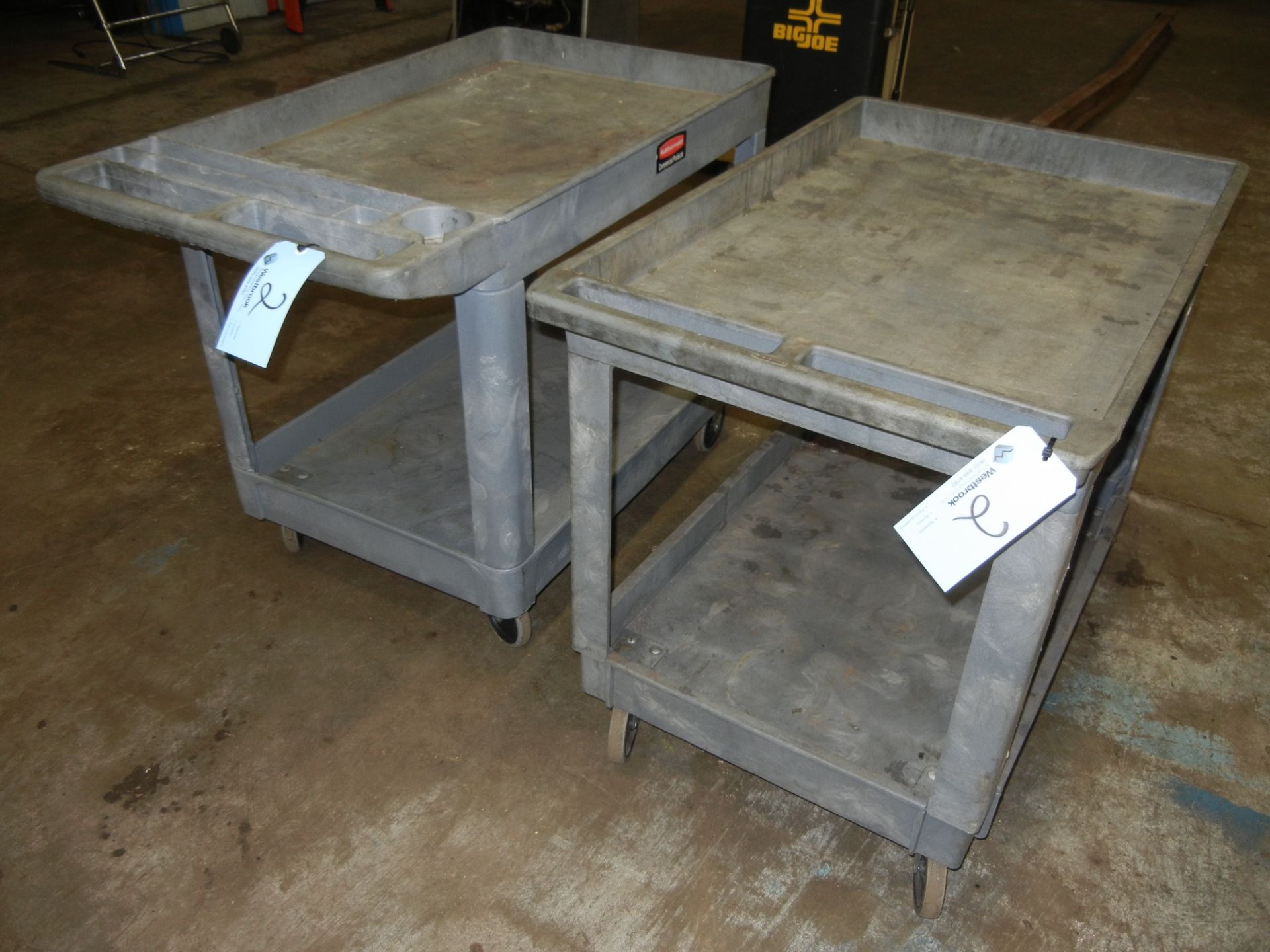 Lot-(2) Plastic and (2) Steel 4-Wheel Shop Carts (Contents Not Included) - Image 2 of 2