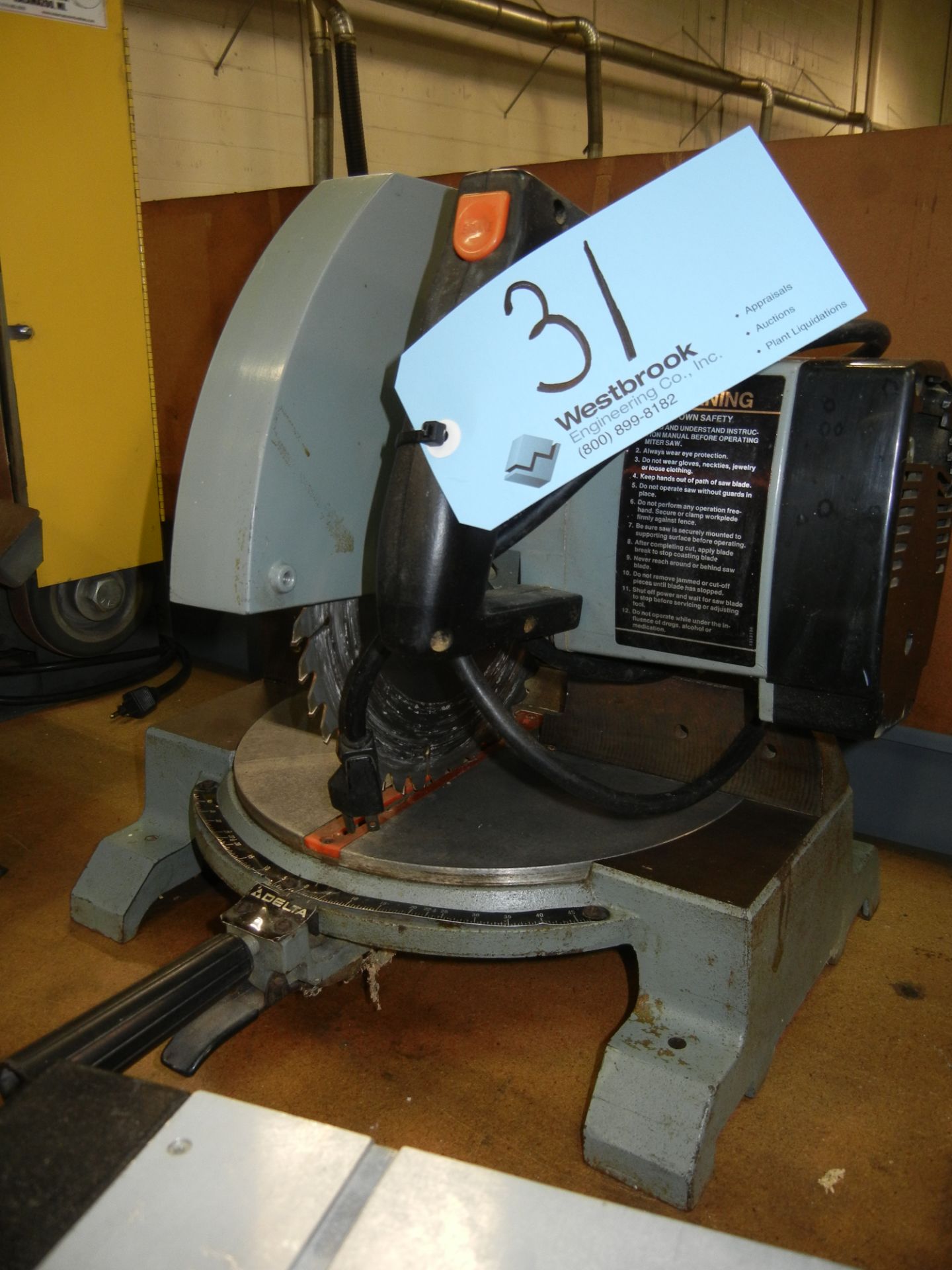 DELTA MODEL 34-080, 10" Miter Saw, S/N 8643