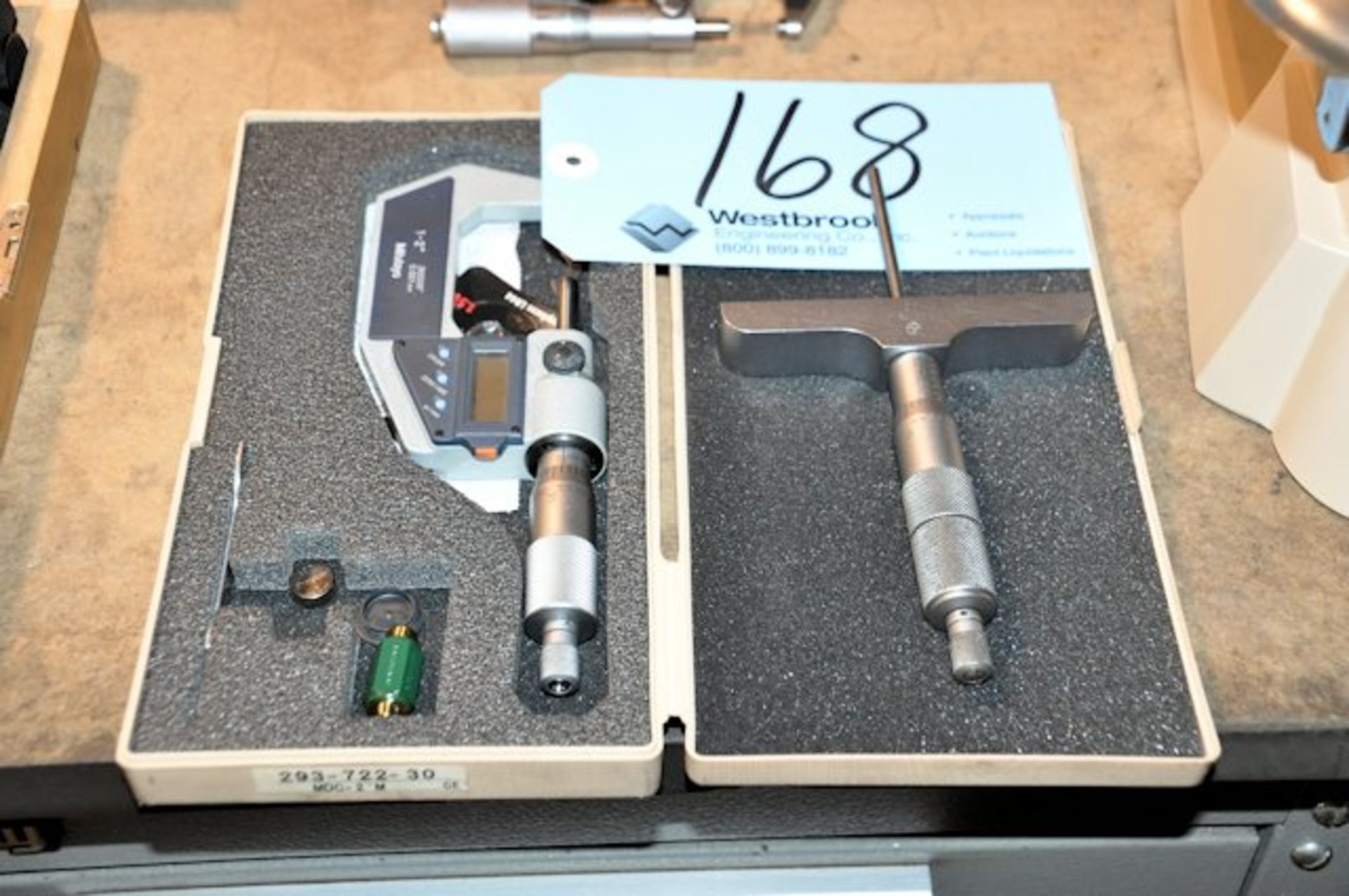 Lot-(1) MITUTOYO 1" - 2" Digital Micrometer with (1) MITUTOYO .001" Depth Micrometer