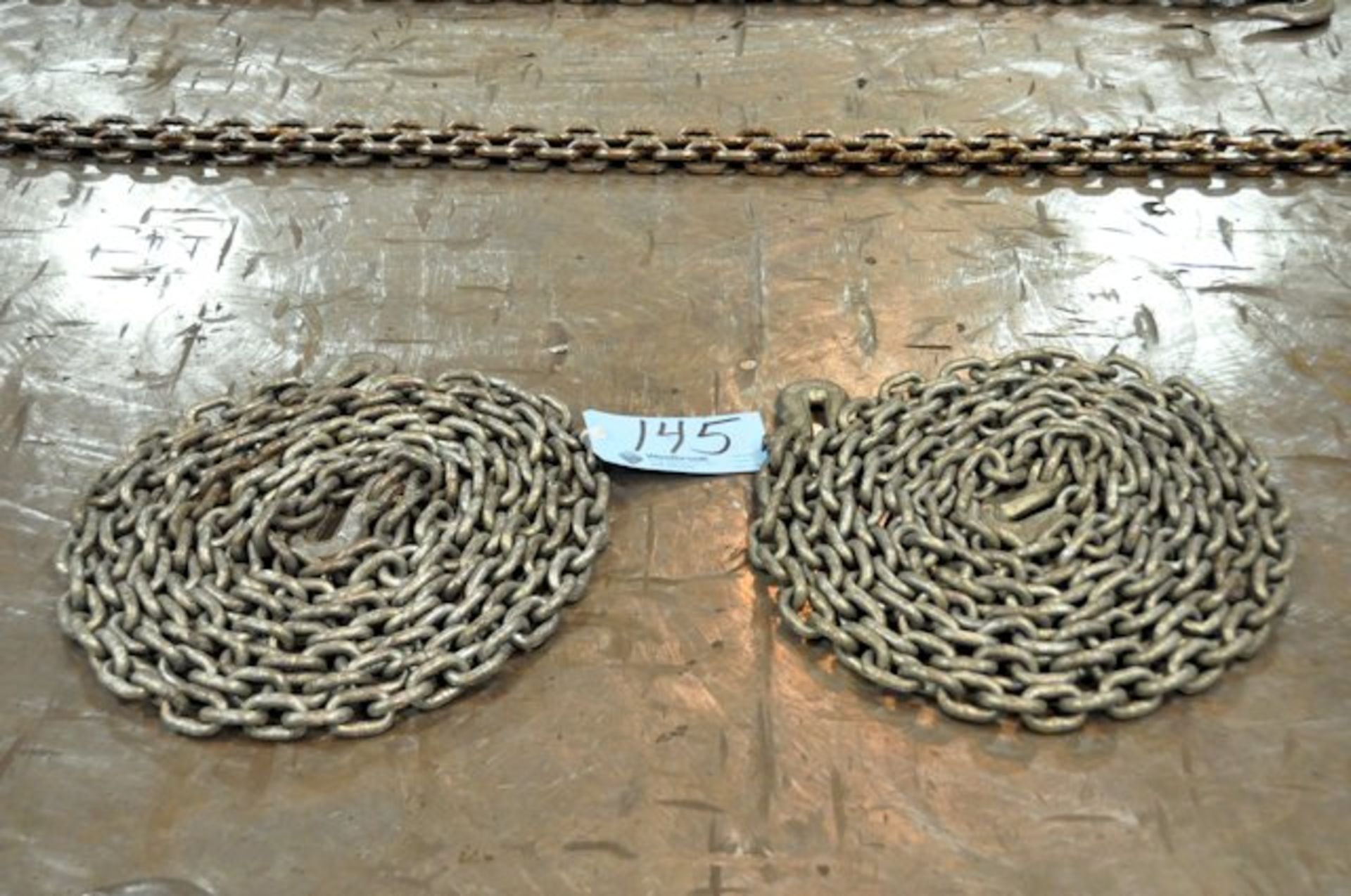 Lot-(2) 3/8" 2-Hook Binder Chains