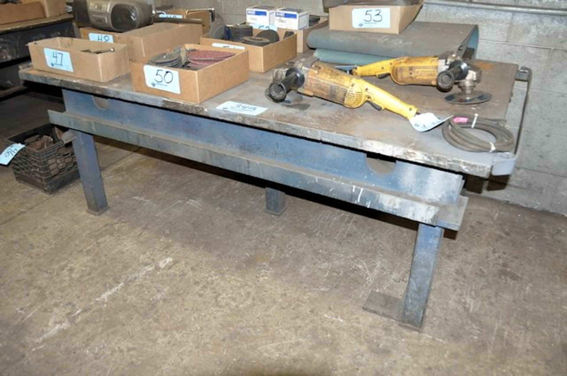 76" x 45" x 1 1/4" Thick Steel Layout Table; (Removal on last day)