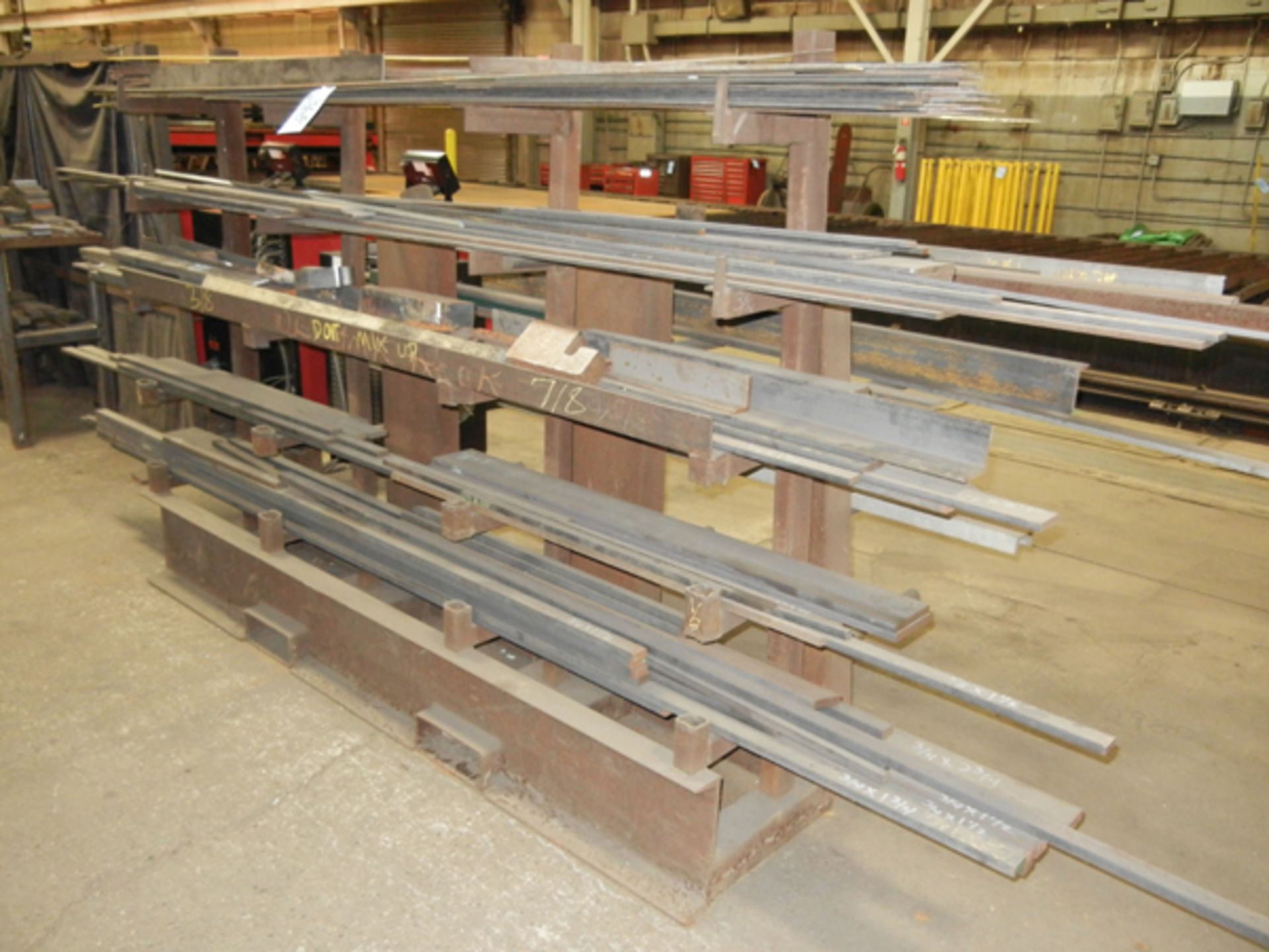 Lot-Steel Stock Consisting of: Flat Bar Stock; Angle Iron and C-Channel; Rack included - Image 3 of 4