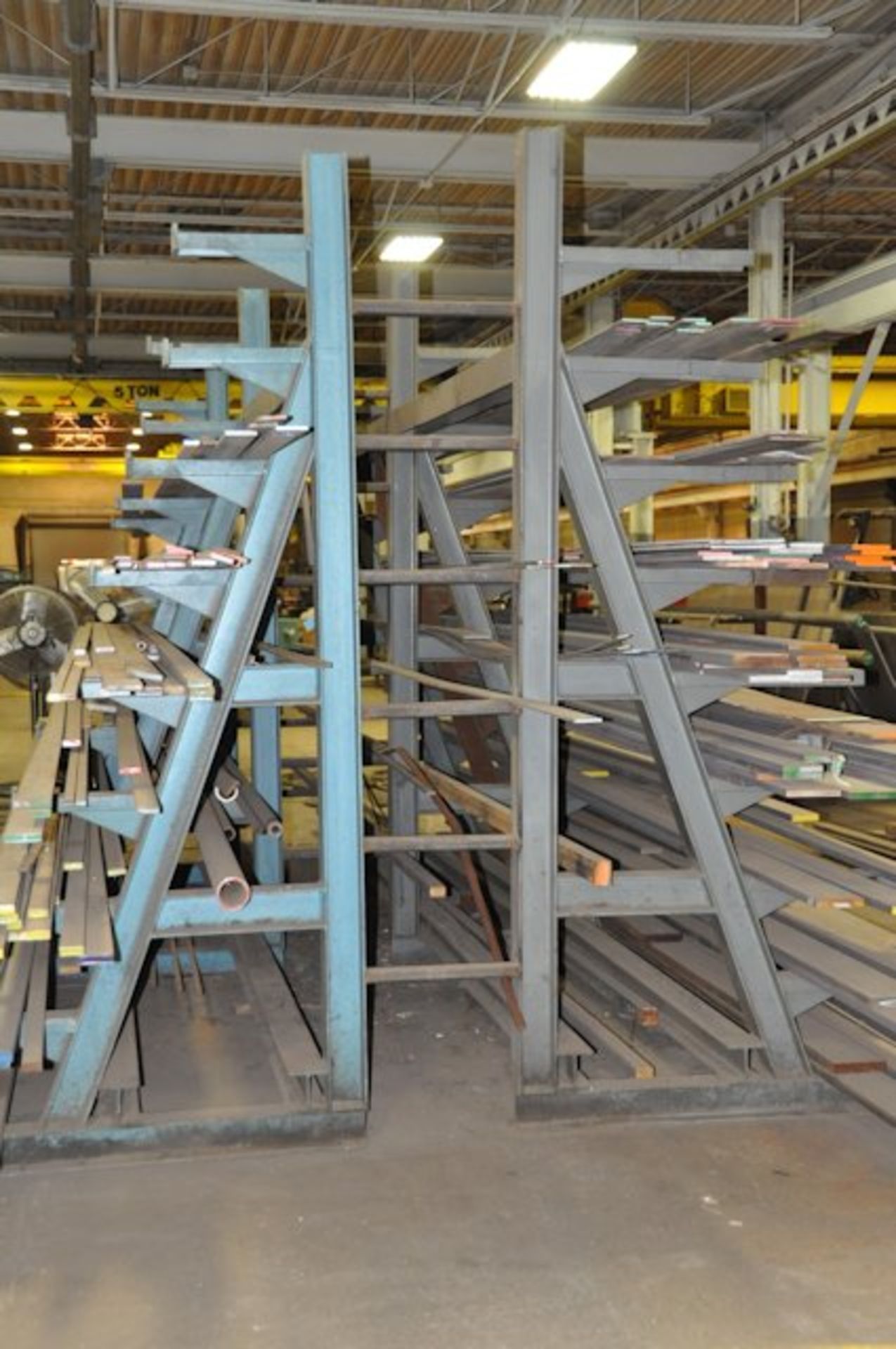 Fixed Position Double Sided Cantilever Steel Stock Rack; Contents Not Included); (Removal on last