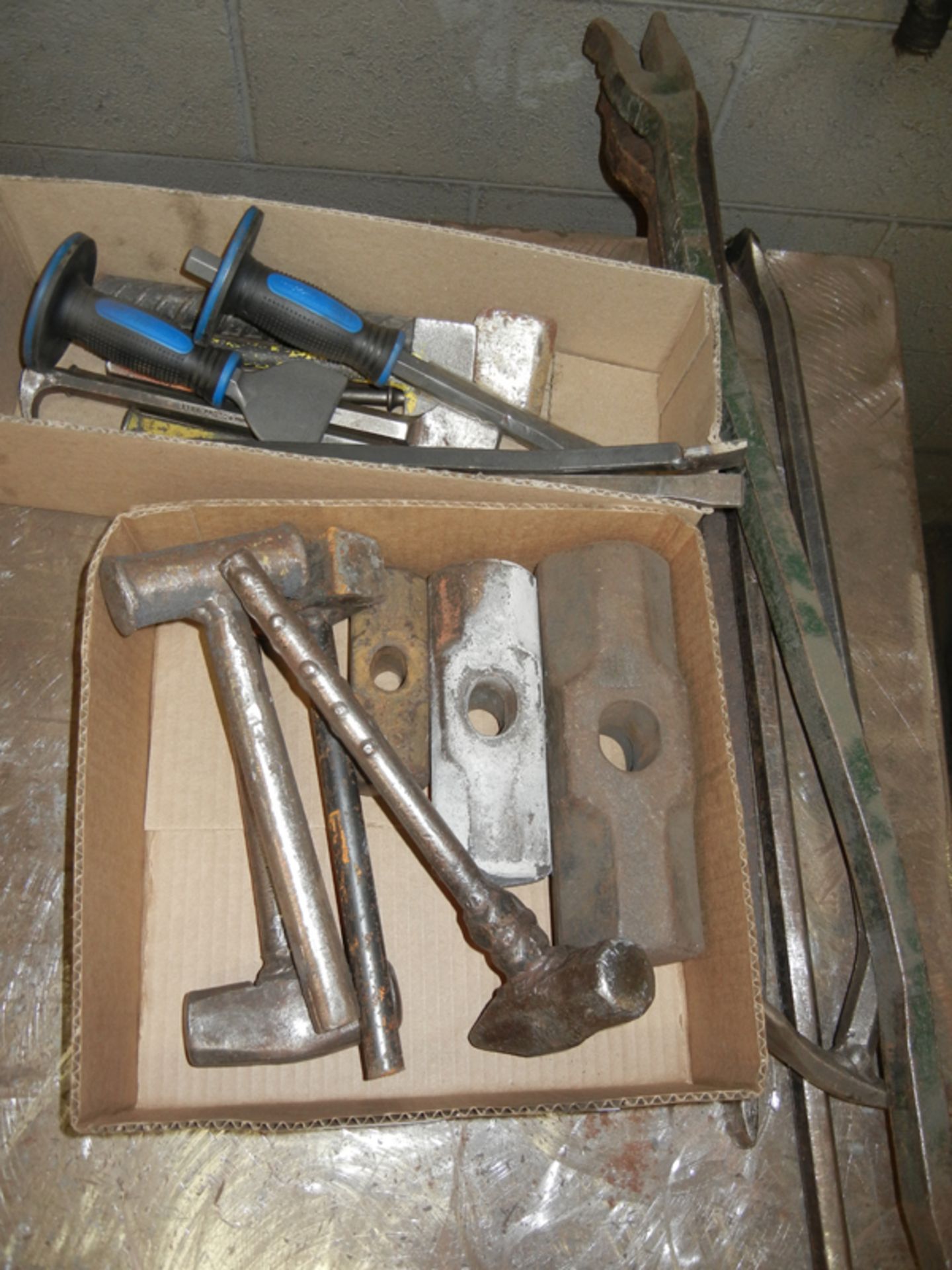 Lot-Hammers in (1) Box; Chisels in (1) Box and Pry Bars - Image 2 of 2