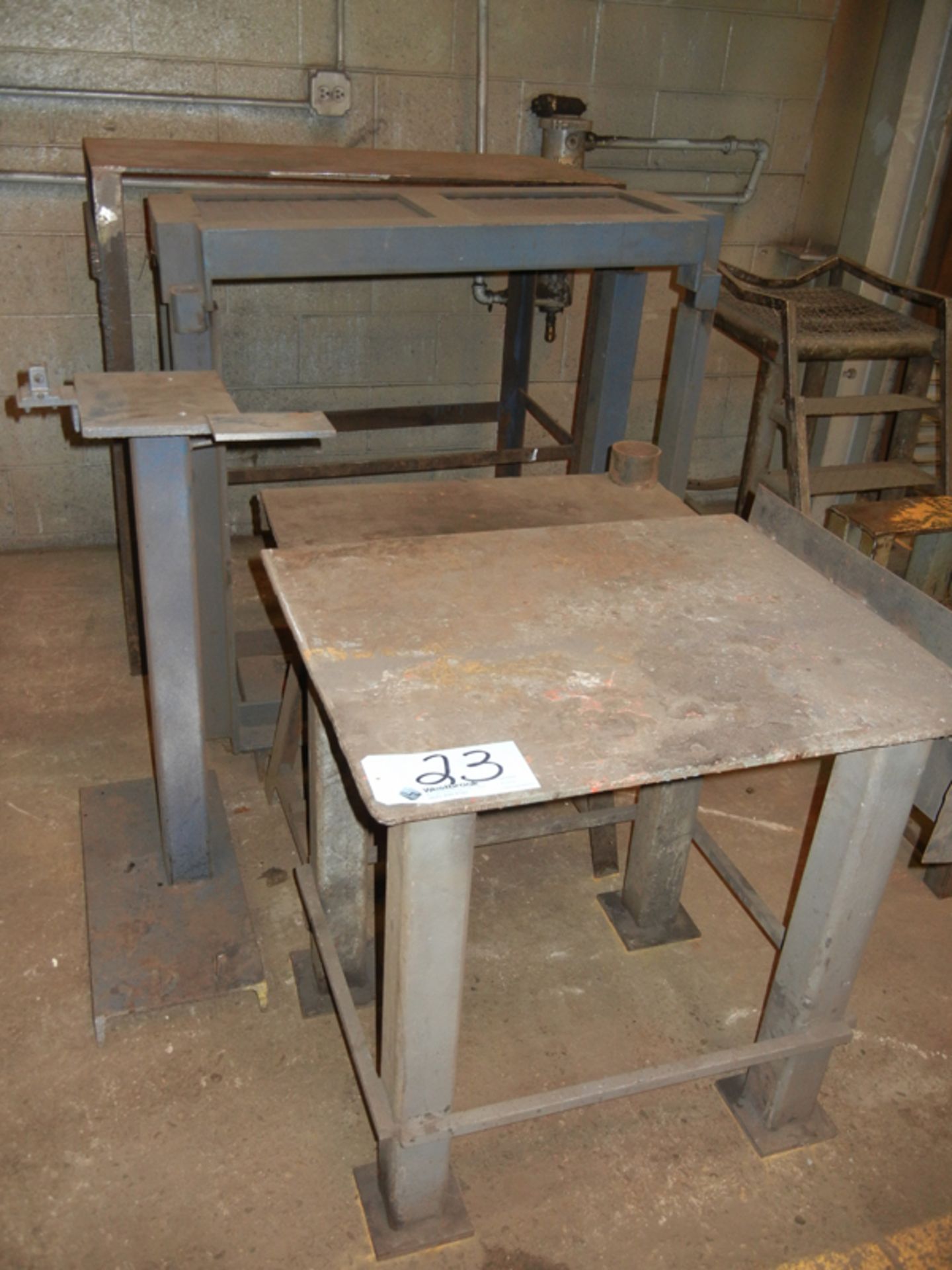 Lot-(4) Assorted Steel Stands in (1) Row