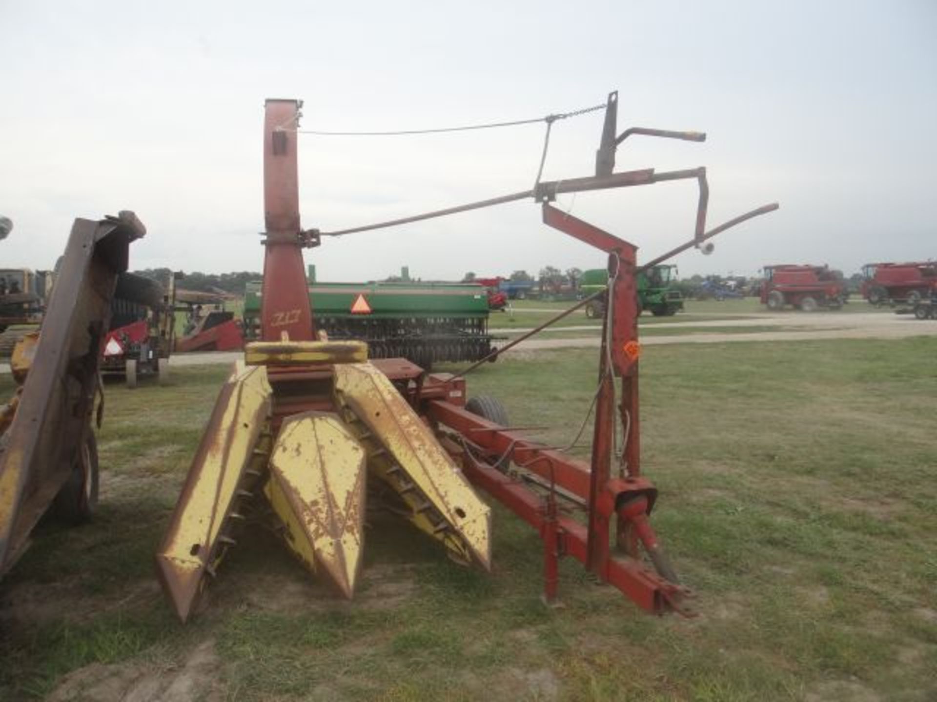 NH Super 717 Chopper 2 Row 30" Corn Head, New Hold Down Spring and Manual in the Shed - Image 2 of 3