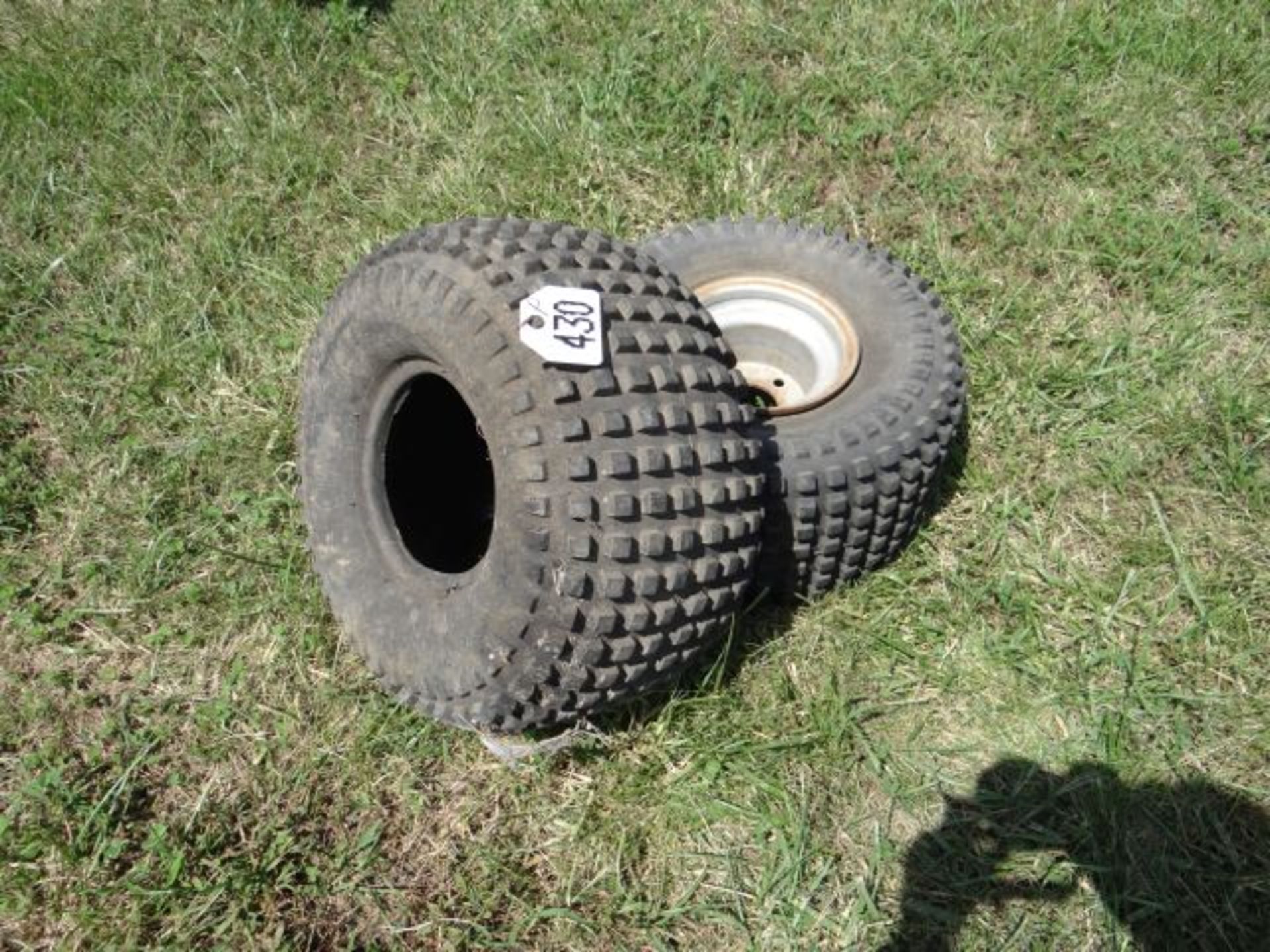 Pair of 4 Wheeler Tires and 1 Rim