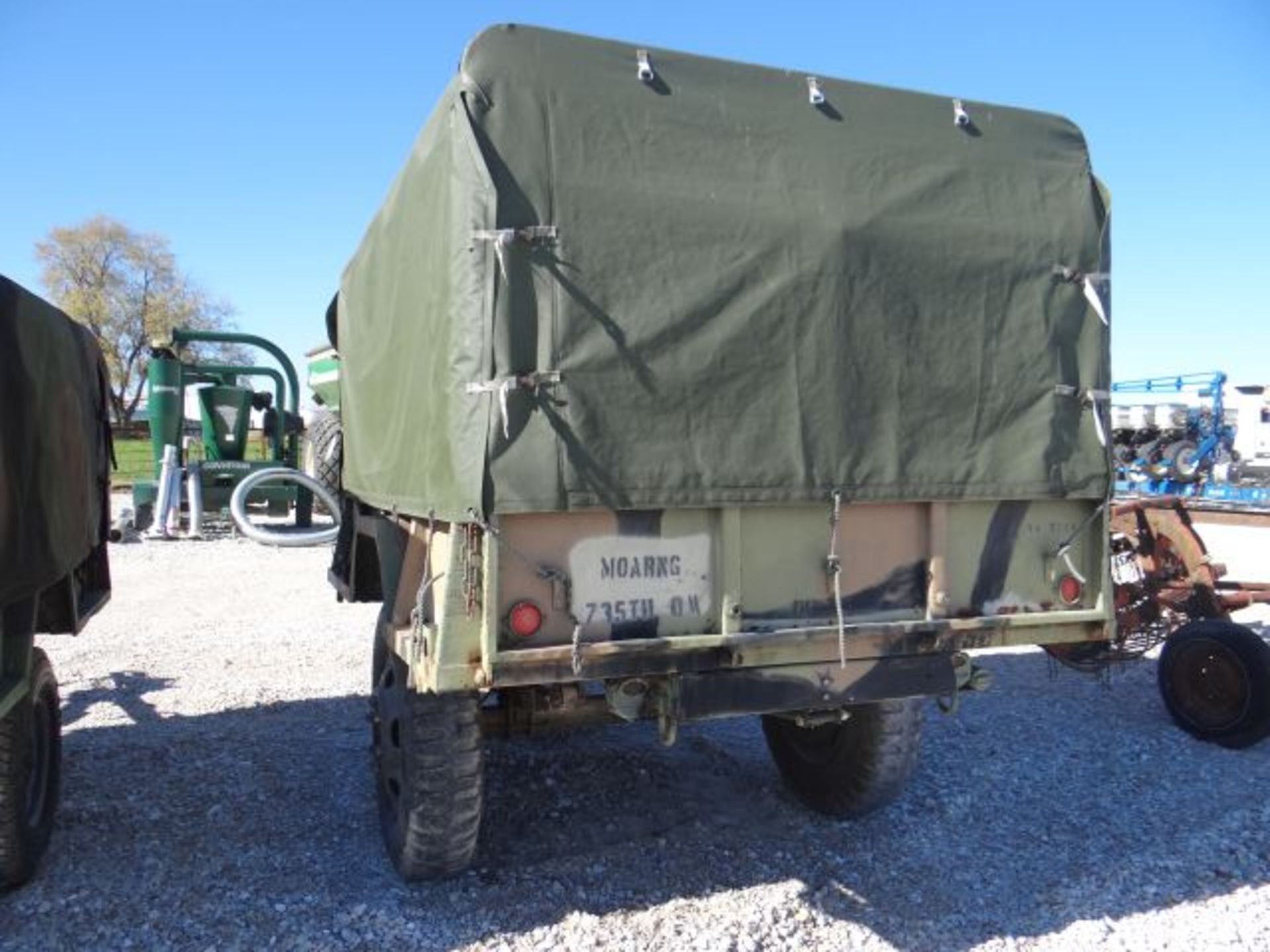 1968 Military Trailer 1 1/2 Ton, Pintle Hitch, Cargo Tarp, Title in the Office - Image 3 of 3