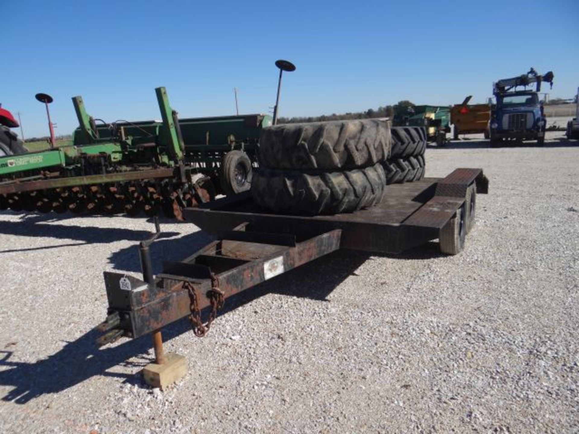 Homemade Skid Steer Trailer 12'x6'6" Steel Bed, Tandem Axle, Bumper Hitch, No Title