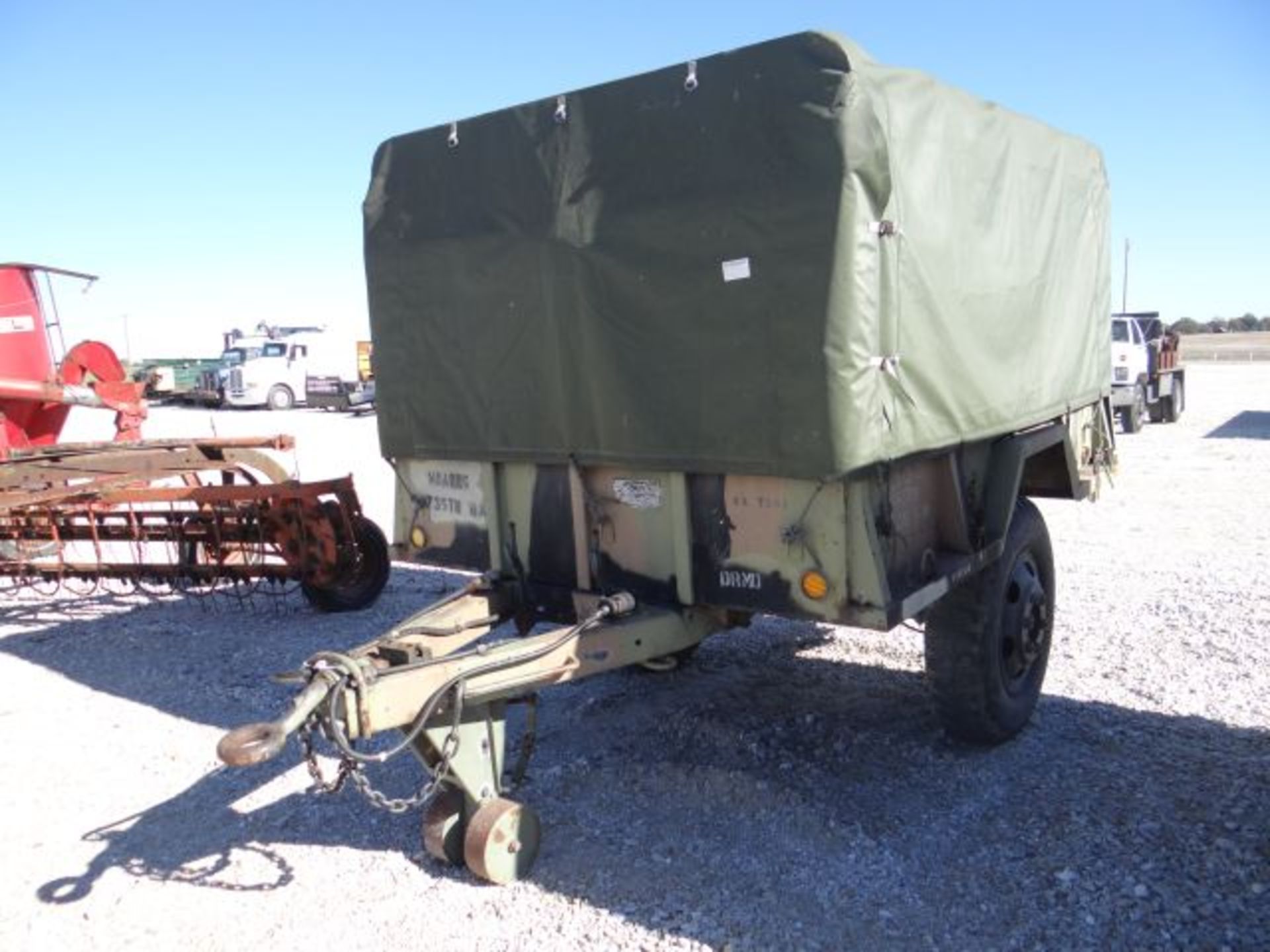 1968 Military Trailer 1 1/2 Ton, Pintle Hitch, Cargo Tarp, Title in the Office