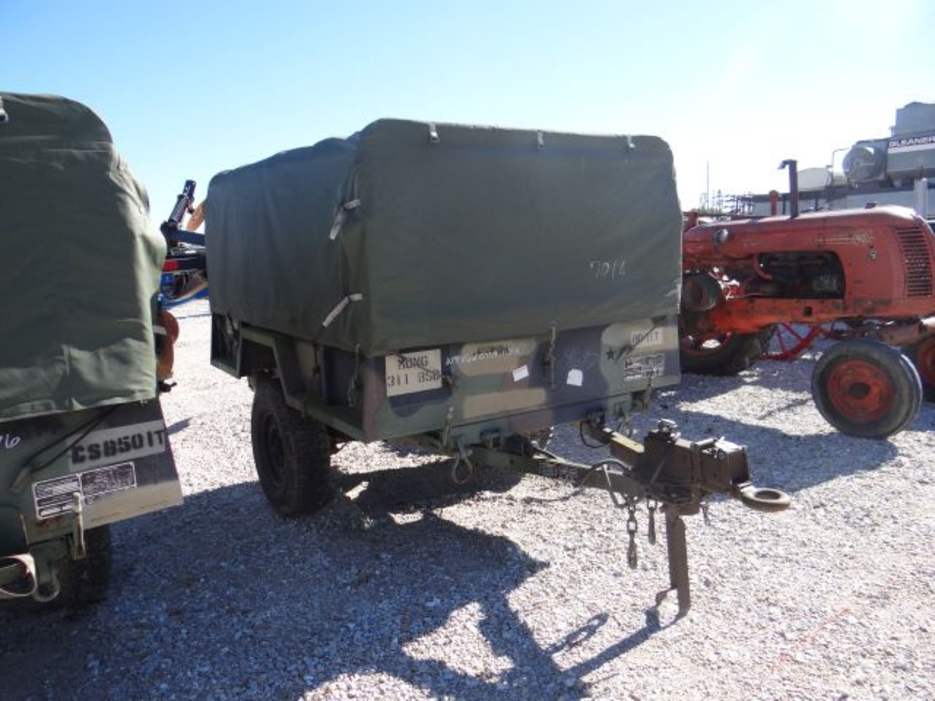 1990 Military Trailer 3/4 Ton, Pintle Hitch, Cargo Tarp, Title in the Office