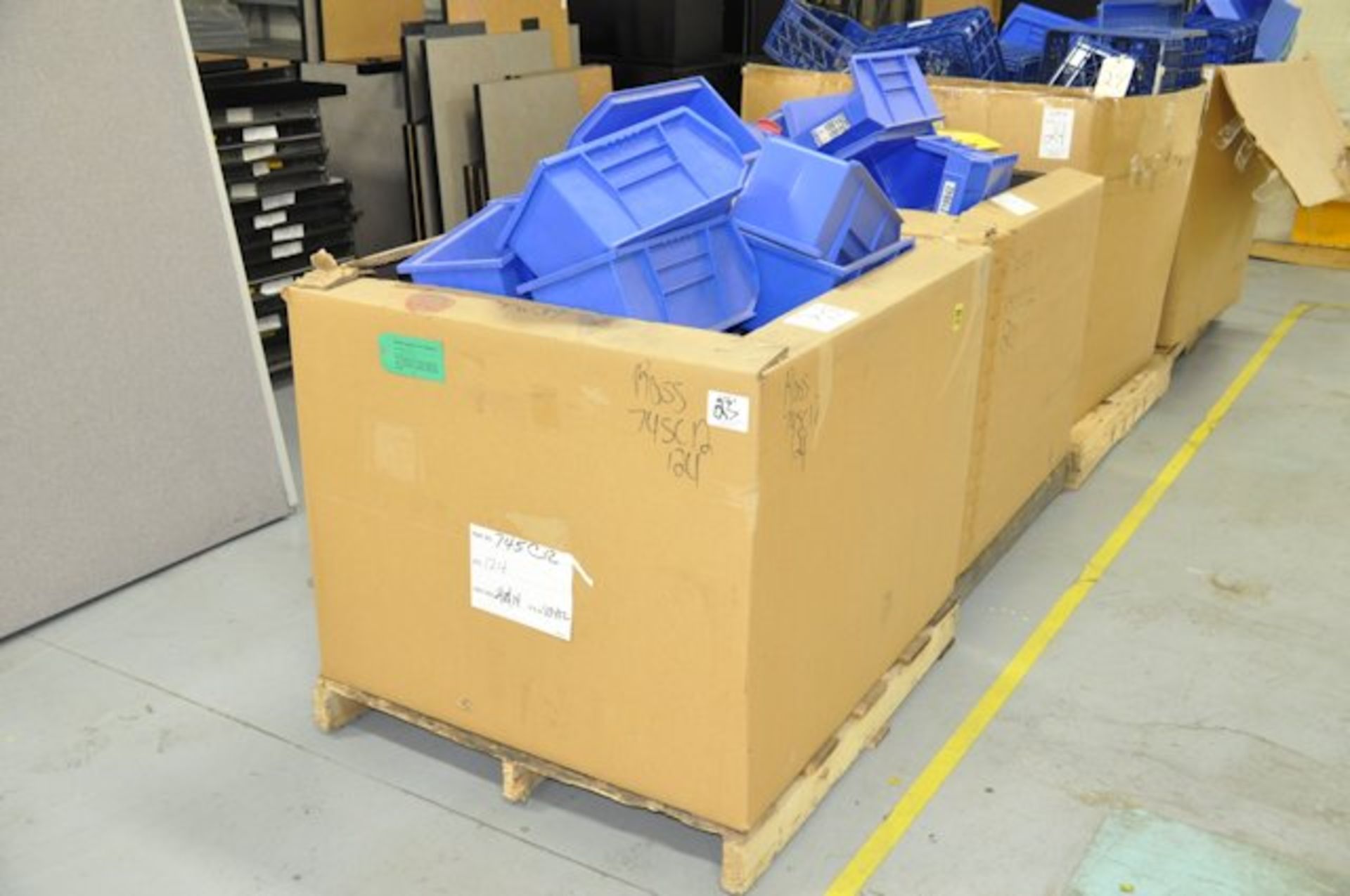 Lot-Plastic Bins in (2) Pallet Boxes