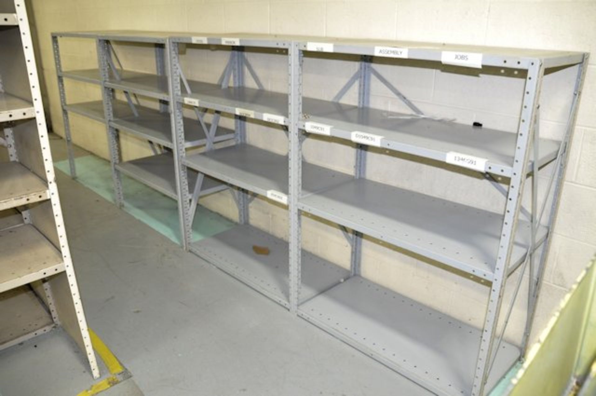 Lot-(9) Sections Shelving