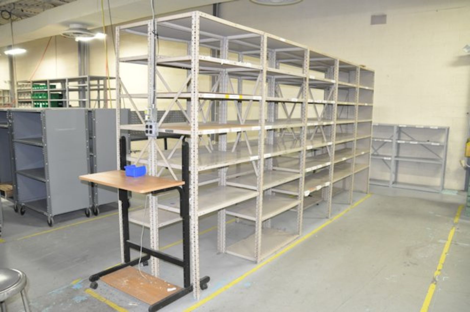 Lot-(10) Sections Shelving and (1) Portable Stand