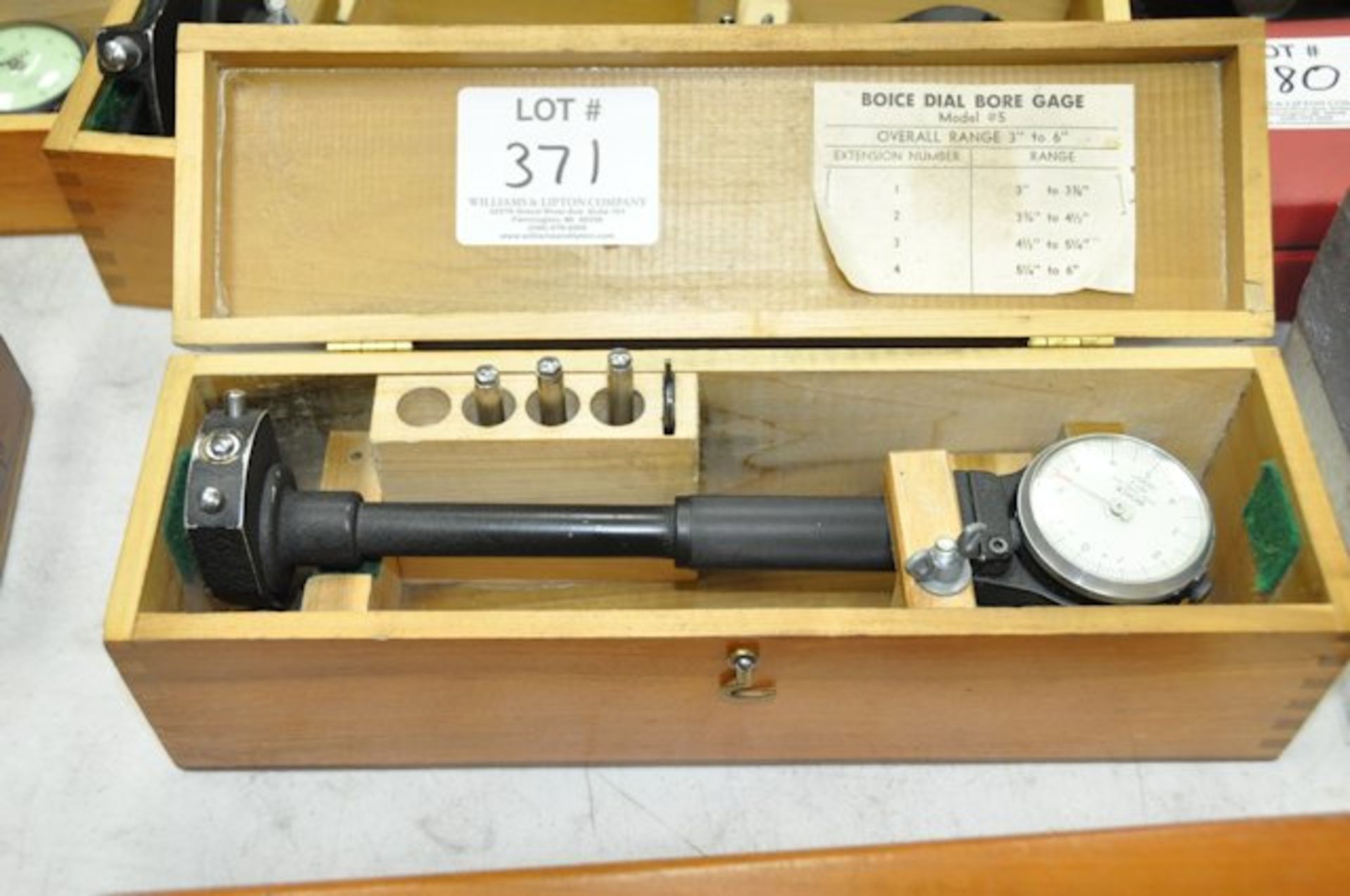 BOICE Carbide Tipped Bore Gage with Boice Dial Indicator and Case