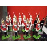 Britains diecast soldiers (and similar) - a collection of sixteen painted diecast model guardsmen
