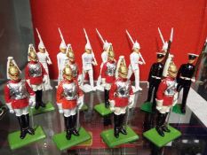 Britains diecast soldiers (and similar) - a collection of sixteen painted diecast model guardsmen