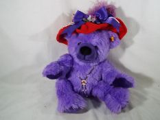A Steiff bear, Trudy the Red Hat Society Bear, 40 cm (high) with associated ephemera,