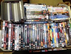 A collection of approximately 70 DVDs