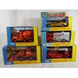 Five Matchbox King Size diecast models comprising Hatra Tractor Shovel K-3, Refuse Truck K-7,