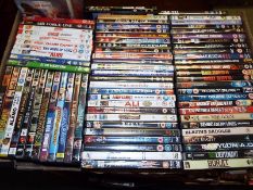 A collection of approximately 70 various DVDs