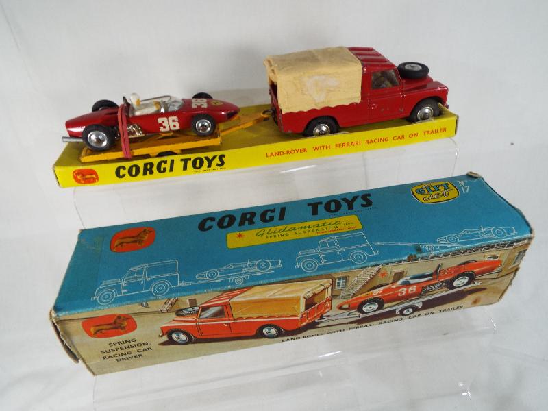 Corgi Gift Set No 17 comprising of 438 Land Rover in red with peach canopy, red No. - Image 2 of 2