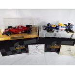 Danbury Mint Grand Prix classics - two diecast 1:18 scale models depicting a Williams-Renault FW14B