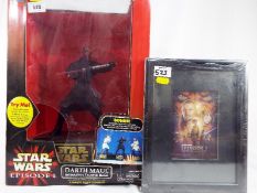 Star Wars - a Star Wars Episode 1 Darth Maul interactive talking bank with creative actions,