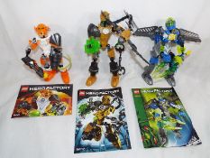 Lego - Three Lego Hero Factory figures to include Nex 6221, Surge 44008 and  Rocka 6202,