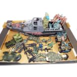 A good mixed lot to include a large military assault boat S.F.