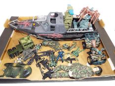 A good mixed lot to include a large military assault boat S.F.