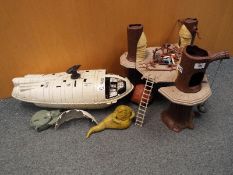 Star Wars - a Star Wars Spaceship and a Star Wars Playcentre with Jabba The Hutt figure marked LFL