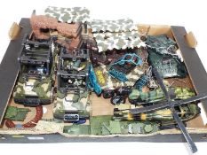 A good mixed lot of military vehicles to include, jeeps with figures, Realtoy diecast tanks,