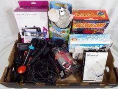 A collection of computer game accessorie