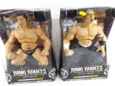 WWE Wrestlers - two Ring Giants, 14 inch poseable action figures, John Cena dressed in shorts,