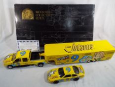 A Jerry Nadeau NASCAR Cartoon Network Jetsons show trailer and car collection by Brookfield