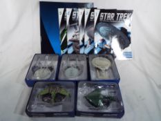 Star Trek - a collection of five Starships, with official Sharship catalogues,
