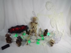 Gothic / Halloween interest - a good mixed lot to include a 'glow-in-the-dark' skeleton,