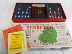 Subbuteo Table Soccer - an early 1950s Football boxed game by P A Adolph comprising complete red