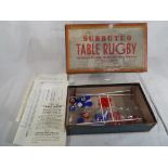 Subbuteo Table Rugby - an early 1950s Rugby boxed game by P A Adolph comprising complete red and