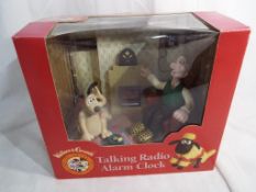 A Wallace & Gromit talking radio alarm clock,